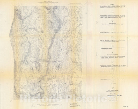 Map : Preliminary surficial geology of the Bashbish Falls quadrangle, Massachusetts-Connecticut-New York, 1964 Cartography Wall Art :