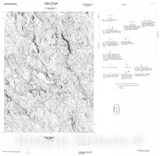 Map : Preliminary materials map, Monterey quadrangle, Massachusetts, 1964 Cartography Wall Art :