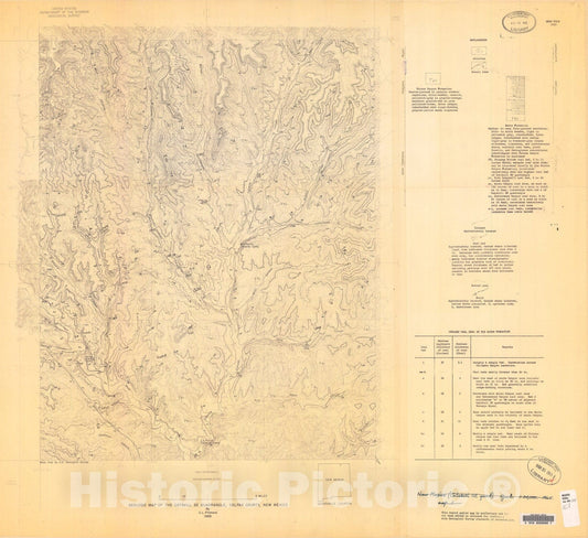 Map : Geologic map of the Catskill SE quadrangle, Colfax County, New Mexico, 1965 Cartography Wall Art :