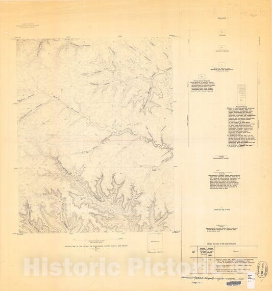 Map : Geologic map of the Catskill NE quadrangle, Colfax County, New Mexico, 1965 Cartography Wall Art :