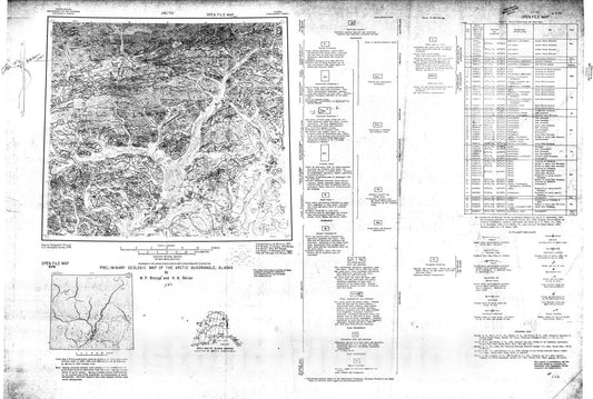 Map : Preliminary geologic map of the Arctic quadrangle, Alaska, 1965 Cartography Wall Art :