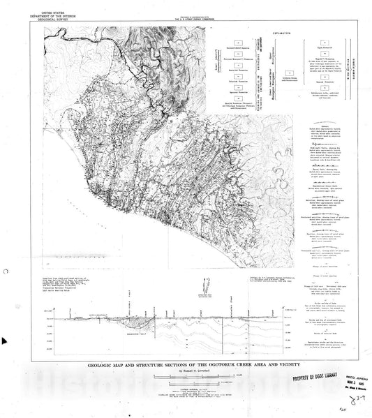Map : Geologic map and sections of the Ogotoruk Creek area and vicinity, Alaska, 1965 Cartography Wall Art :