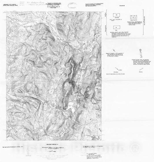 Map : Preliminary materials map, Massachusetts portion of the Canaan quadrangle, New York-Massachusetts, 1965 Cartography Wall Art :