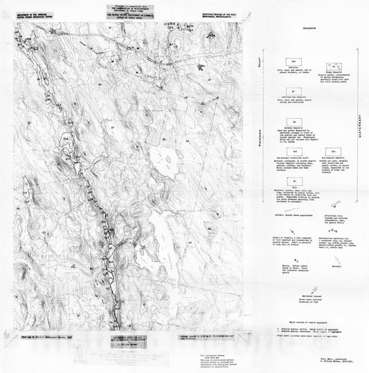 Map : Preliminary materials map, Otis quadrangle, Massachusetts, 1965 Cartography Wall Art :
