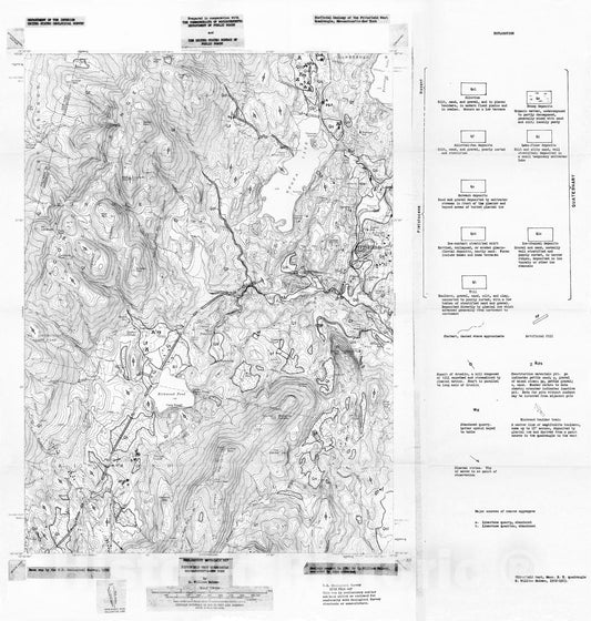 Map : Preliminary materials map, Pittsfield West quadrangle, Massachusetts - New York, 1965 Cartography Wall Art :
