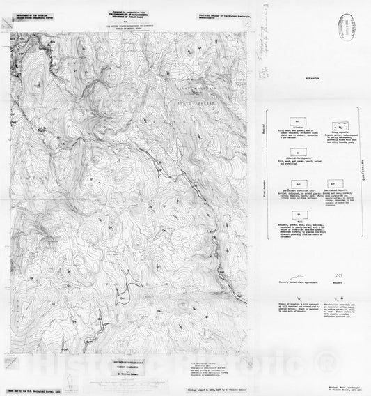 Map : Preliminary materials map, Windsor quadrangle [Massachusetts], 1965 Cartography Wall Art :