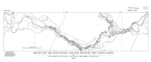 Map : Geologic map and stratigraphic sections, Porcupine River Canyon, Alaska, 1966 Cartography Wall Art :