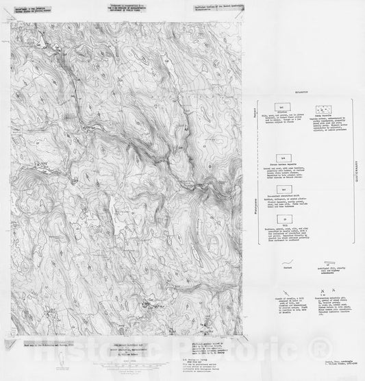 Map : Preliminary materials map, Becket quadrangle, Massachusetts, 1967 Cartography Wall Art :