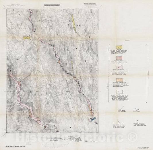 Map : Preliminary materials map, Chester quadrangle, Massachusetts, 1967 Cartography Wall Art :