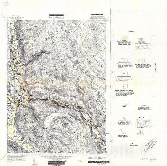 Map : Preliminary materials map, East Lee quadrangle, Massachusetts, 1967 Cartography Wall Art :