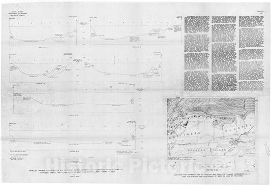 Map : Profiles showing configuration and probable bottom deposits as interpreted from fathometer, 1967 Cartography Wall Art :