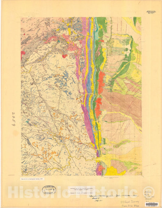 Map : Geologic map of the Boulder quadrangle, Boulder County, Colorado, 1967 Cartography Wall Art :