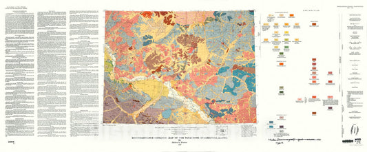 Map : Reconnaissance geologic map of the Tanacross quadrangle, Alaska, 1968 Cartography Wall Art :