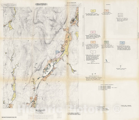 Map : Preliminary materials map, Cheshire quadrangle, Massachusetts, 1968 Cartography Wall Art :