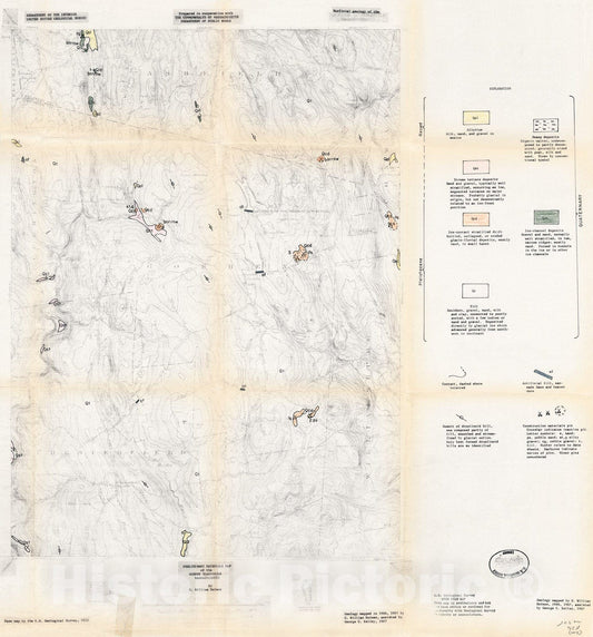 Map : Preliminary materials map of the Goshen quadrangle, Massachusetts, 1968 Cartography Wall Art :