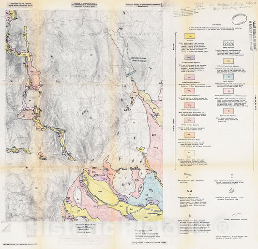 Map : Preliminary materials map of the Woronoco quadrangle, Massachusetts, 1968 Cartography Wall Art :