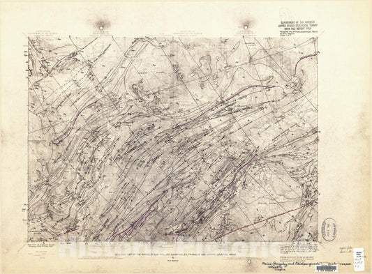 Map : Geologic maps, structure sections, and fence diagrams of Rangeley and Phillips quadrangles, Franklin and Oxford Counties, Maine, a, 1968 Cartography Wall Art :