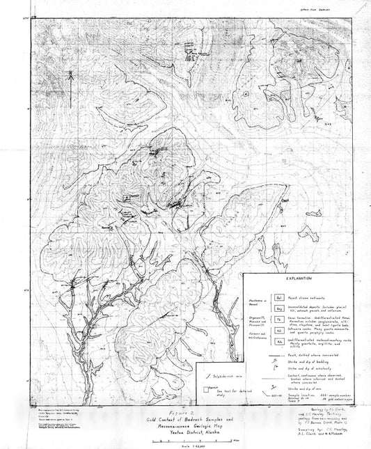 Map : Reconnaissance geology, mineral occurrences, and geochemical anomalies of the Yentna district, Alaska, 1968 Cartography Wall Art :