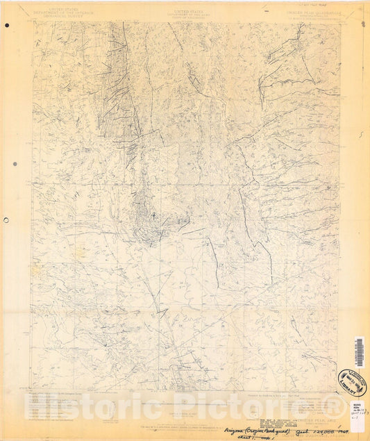 Map : Geologic map of the Crozier Peak quadrangle, Arizona, 1969 Cartography Wall Art :