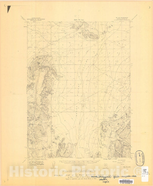 Map : Geologic map of the McCoy quadrangle, Lander County, Nevada, 1969 Cartography Wall Art :