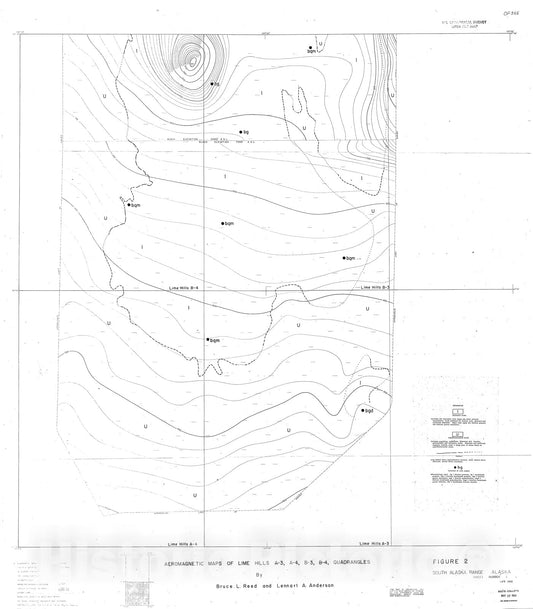 Map : Aeromagnetic maps of part of the southern Alaska Range, 1969 Cartography Wall Art :