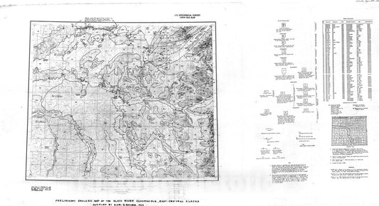 Map : Preliminary geologic map of the Black River quadrangle, east-central Alaska, 1969 Cartography Wall Art :