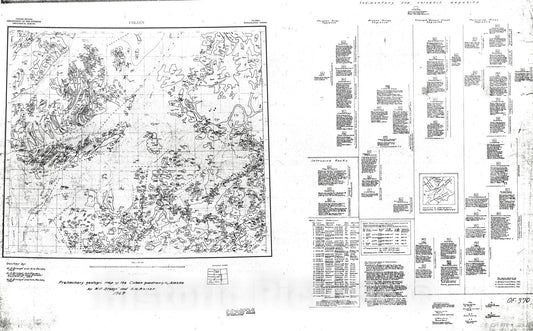 Map : Preliminary geologic map of the Coleen quadrangle, Alaska, 1969 Cartography Wall Art :