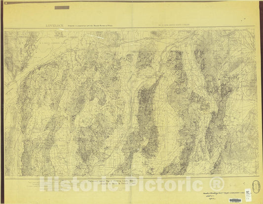 Map : Preliminary geologic map of Pershing County, Nevada, 1969 Cartography Wall Art :