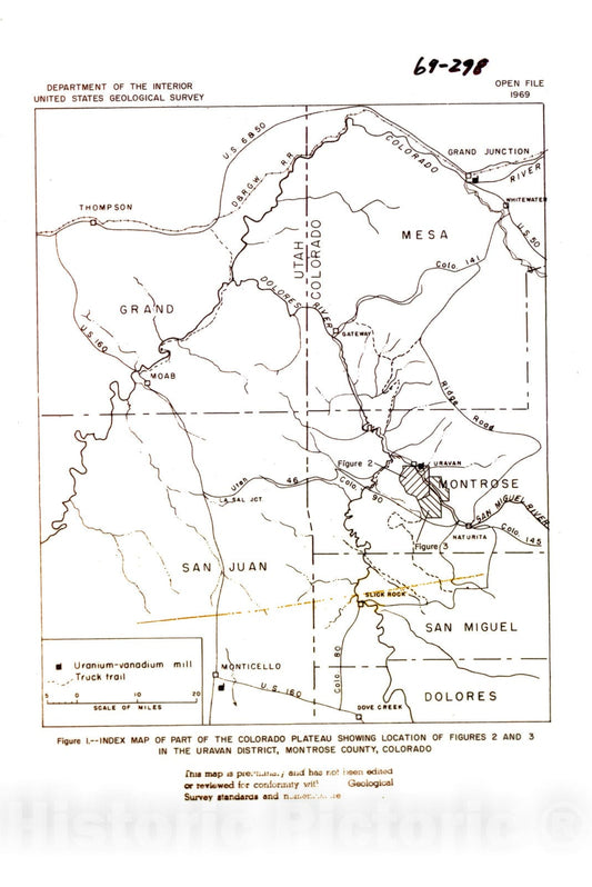 Map : Maps showing locations of holes drilled in 1949 through 1955 by U.S. Geological Survey, Long Park and adjacent areas in the southe, 1969 Cartography Wall Art :