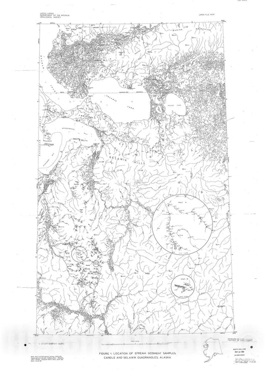 Map : Results of stream-sediment sampling in the western Candle and southern Selawik quadrangles, Alaska, 1969 Cartography Wall Art :