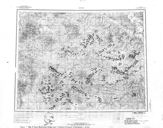Map : Analyses of stream-sediment and rock samples from the Fortymile area, Eagle quadrangle, Alaska, 1969 Cartography Wall Art :