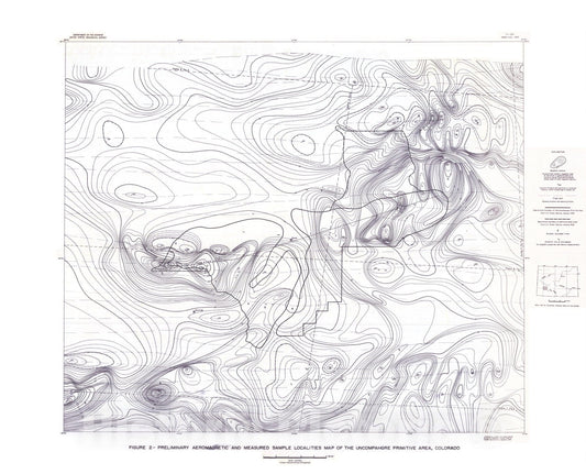 Map : Interpretation of the aeromagnetic pattern of the Uncompahgre primitive area, San Juan Mountains, Colorado, 1970 Cartography Wall Art :