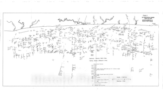 Map : High-resolution seismic survey of an offshore area near Nome, Alaska, 1970 Cartography Wall Art :