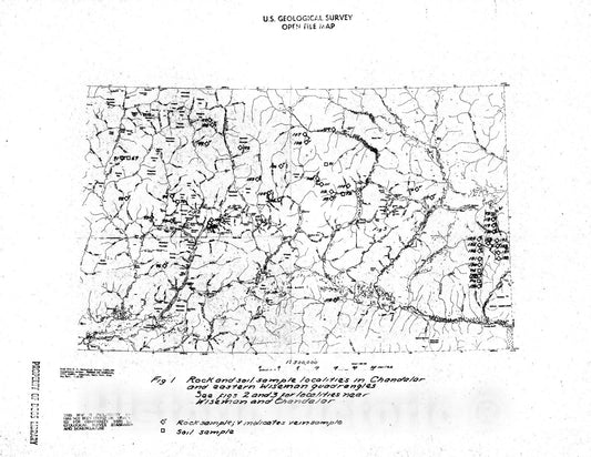 Map : Chemical analyses of rock and soil samples from the Chandalar and eastern Wiseman quadrangles, Alaska, 1970 Cartography Wall Art :