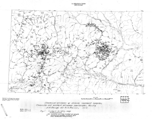 Map : Chemical analyses of stream sediment samples from the Chandalar and eastern Wiseman quadrangles, Alaska, 1970 Cartography Wall Art :