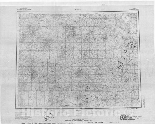 Map : Analyses of stream-sediment and rock samples from the eastern part of the Eagle quadrangle, east-central Alaska, 1971 Cartography Wall Art :