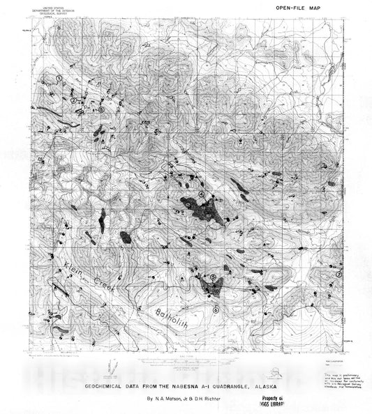 Map : Geochemical data from the Nabesna A-1 quadrangle, Alaska, 1971 Cartography Wall Art :