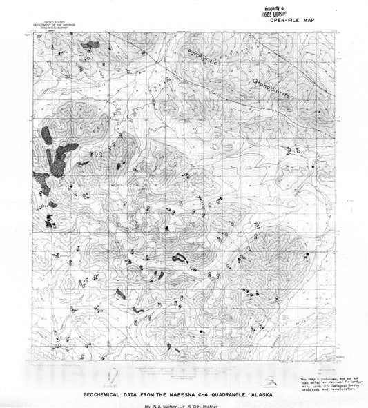 Map : Geochemical data from the Nabesna C-4 quadrangle, Alaska, 1971 Cartography Wall Art :