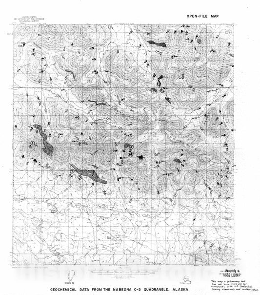 Map : Geochemical data from the Nabesna C-5 quadrangle, Alaska, 1971 Cartography Wall Art :