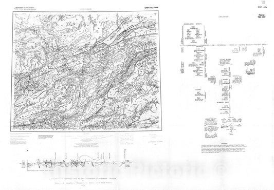 Map : Preliminary geologic map of the Livengood quadrangle, Alaska, 1971 Cartography Wall Art :