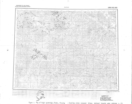 Map : Analyses of stream-sediment and rock samples from parts of the Eagle quadrangle, east-central Alaska, 1972 Cartography Wall Art :
