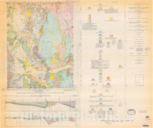 Map : Preliminary geologic map of the Kremmling quadrangle, Grand County, Colorado, 1972 Cartography Wall Art :