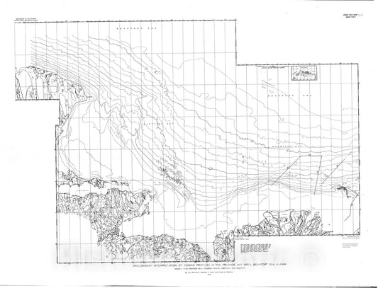 Map : Preliminary interpretation of seismic profiles in the Prudhoe Bay area, Beaufort Sea, Alaska, 1972 Cartography Wall Art :