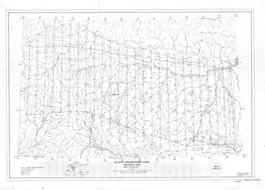 Map : Aeromagnetic data from SW Naval Petroleum Reserve, Alaska, 1972, 1972 Cartography Wall Art :