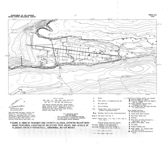 Map : Reconnaissance engineering geology of the Skagway area, Alaska, with emphasis on evaluation of earthquake and other geologic hazards, 1972 Cartography Wall Art :