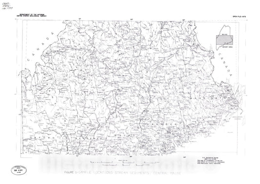 Map : The distribution of selected elements in stream sediments, central Maine, 1972 Cartography Wall Art :
