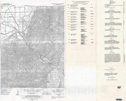 Map : Geologic map of NE part of Spanish Fork Peak quadrangle, Utah, 1972 Cartography Wall Art :