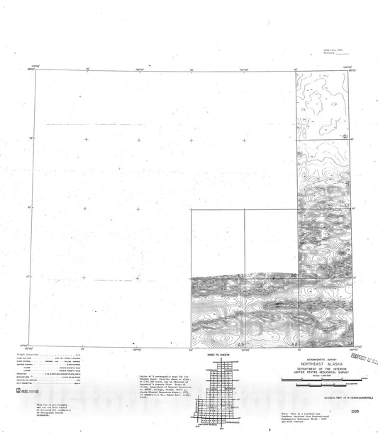 Map : Aeromagnetic survey, eastern part of Wiseman quadrangle, northeast Alaska, 1973 Cartography Wall Art :