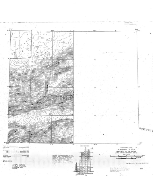 Map : Aeromagnetic survey, western part of Chandalar quadrangle, northeast Alaska, 1973 Cartography Wall Art :