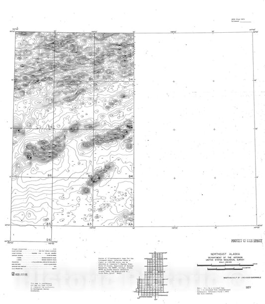 Map : Aeromagnetic survey, western half of Livengood quadrangle, northeast Alaska, 1973 Cartography Wall Art :